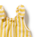 Organic Terry Tie Playsuit - Honey Wave