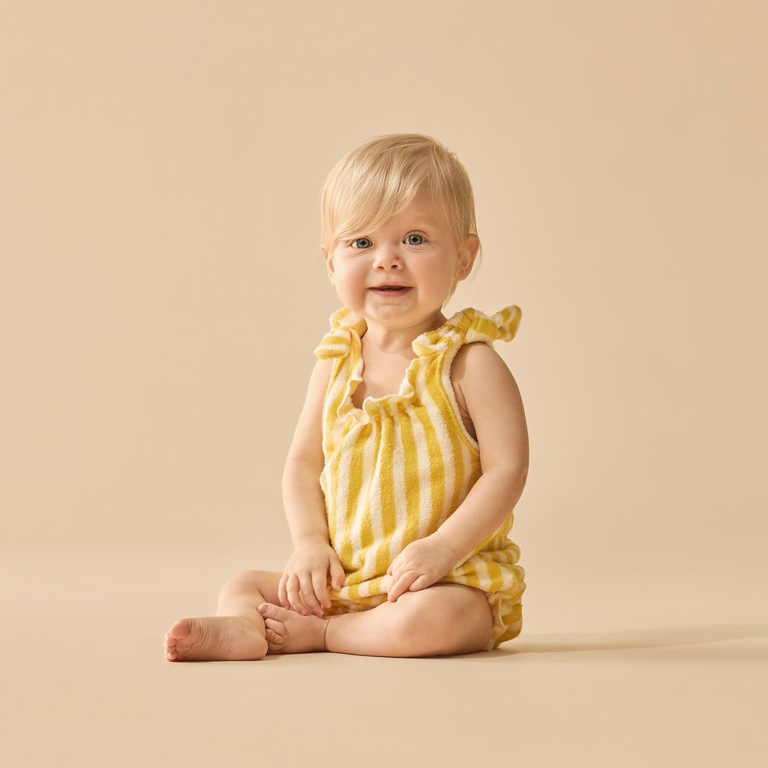 Wilson & Frenchy Organic Terry Tie Playsuit - Honey Wave