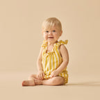 Organic Terry Tie Playsuit - Honey Wave