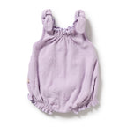 Organic Terry Tie Playsuit - Lavender Shells