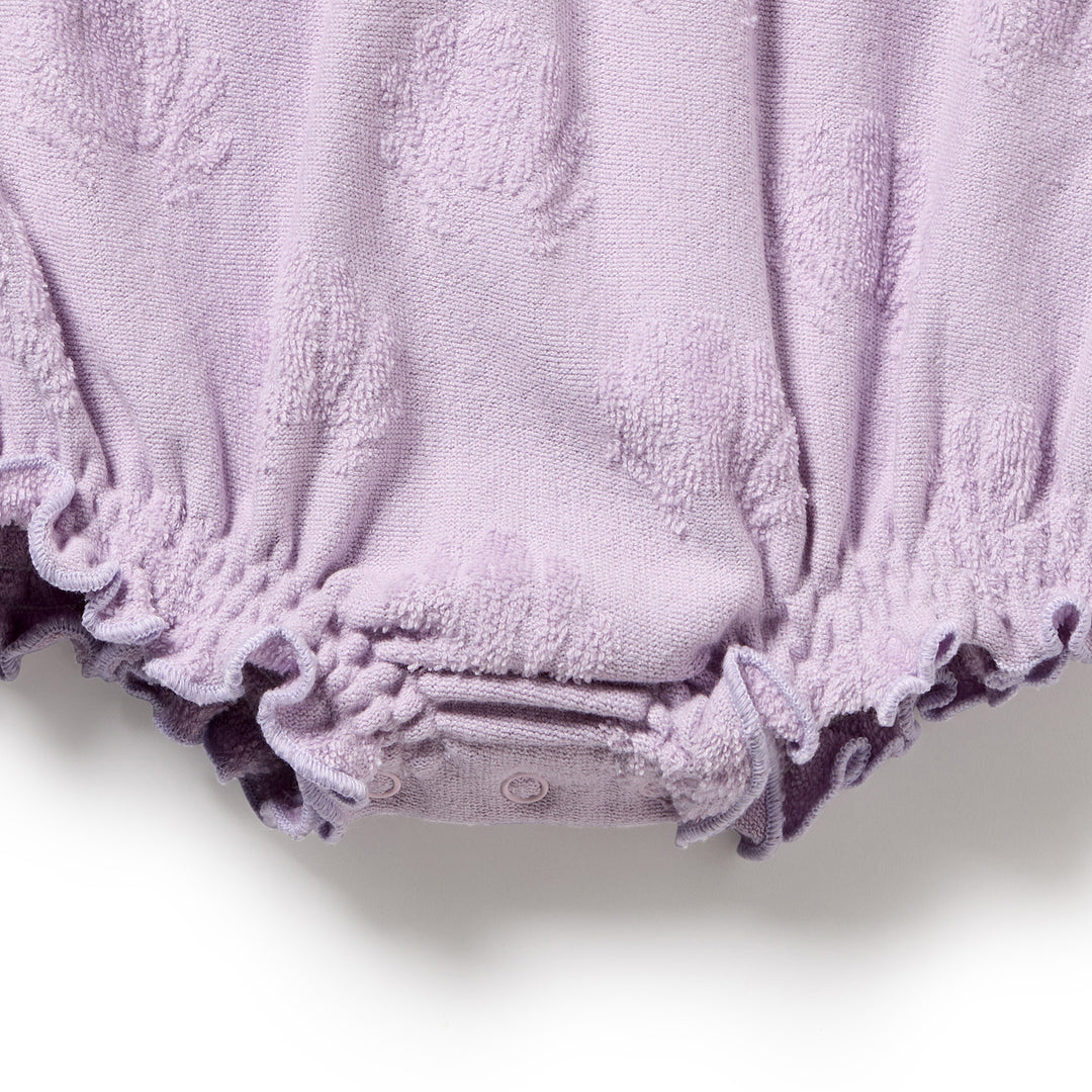 Wilson & Frenchy Organic Terry Tie Playsuit - Lavender Shells