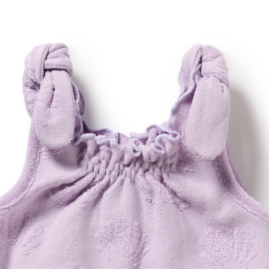 Wilson & Frenchy Organic Terry Tie Playsuit - Lavender Shells