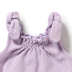 Organic Terry Tie Playsuit - Lavender Shells