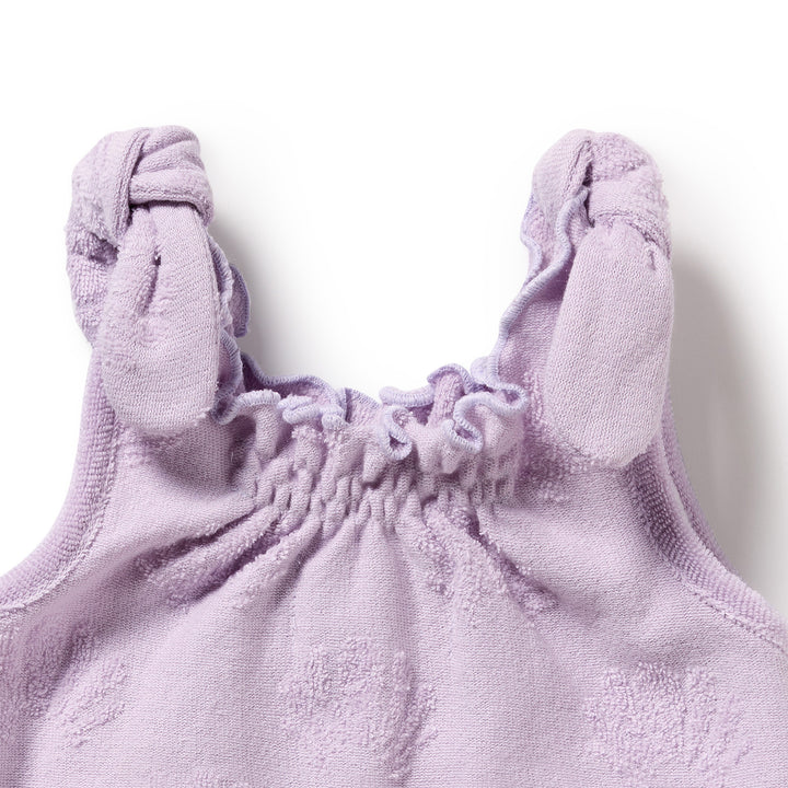 Wilson & Frenchy Organic Terry Tie Playsuit - Lavender Shells