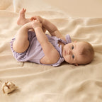 Organic Terry Tie Playsuit - Lavender Shells