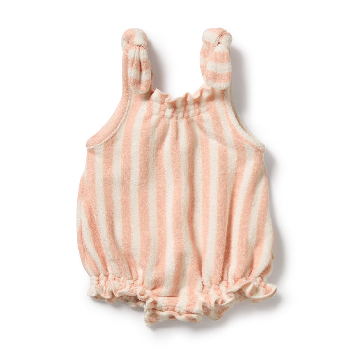 Wilson & Frenchy Organic Terry Tie Playsuit - Strawberry Wave