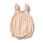 Organic Terry Tie Playsuit - Strawberry Wave