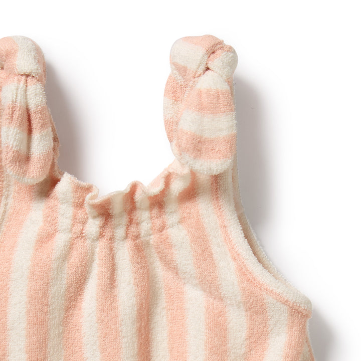 Wilson & Frenchy Organic Terry Tie Playsuit - Strawberry Wave