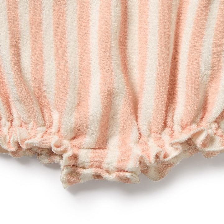 Wilson & Frenchy Organic Terry Tie Playsuit - Strawberry Wave