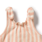 Organic Terry Tie Playsuit - Strawberry Wave