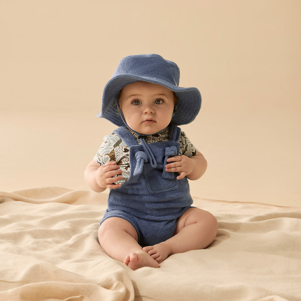 Organic Terry Sun Hat - Deep Blue