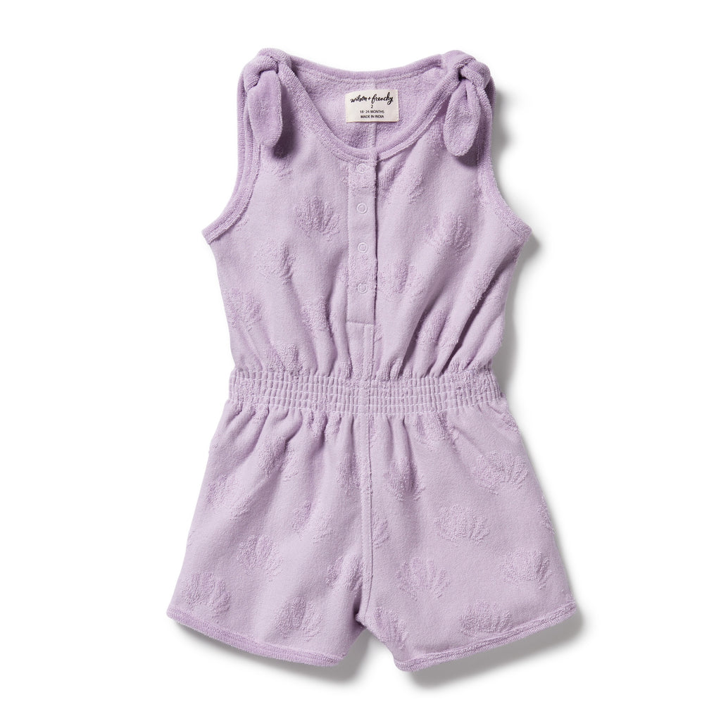 Wilson & Frenchy Organic Terry Playsuit - Lavender Shells