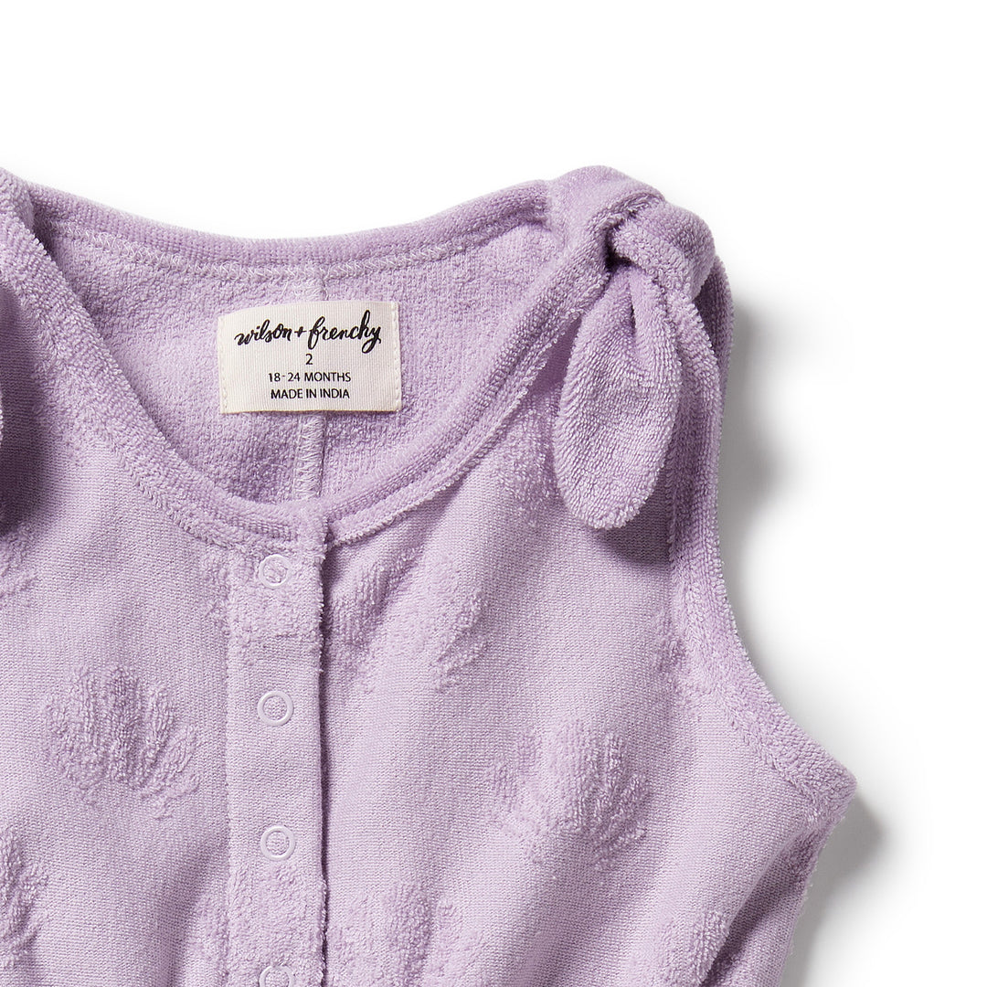 Wilson & Frenchy Organic Terry Playsuit - Lavender Shells