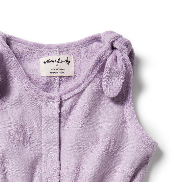 Wilson & Frenchy Organic Terry Playsuit - Lavender Shells
