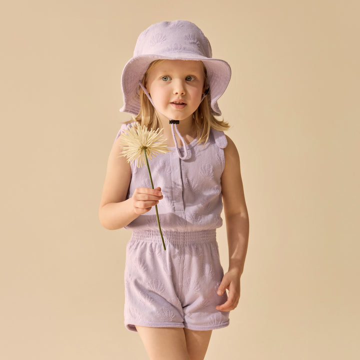 Wilson & Frenchy Organic Terry Playsuit - Lavender Shells
