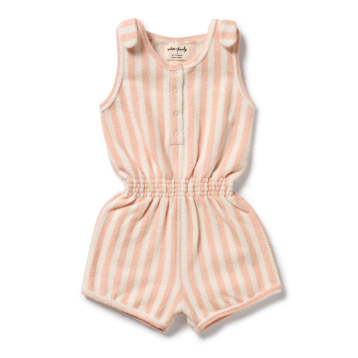 Wilson & Frenchy Organic Terry Playsuit - Strawberry Wave