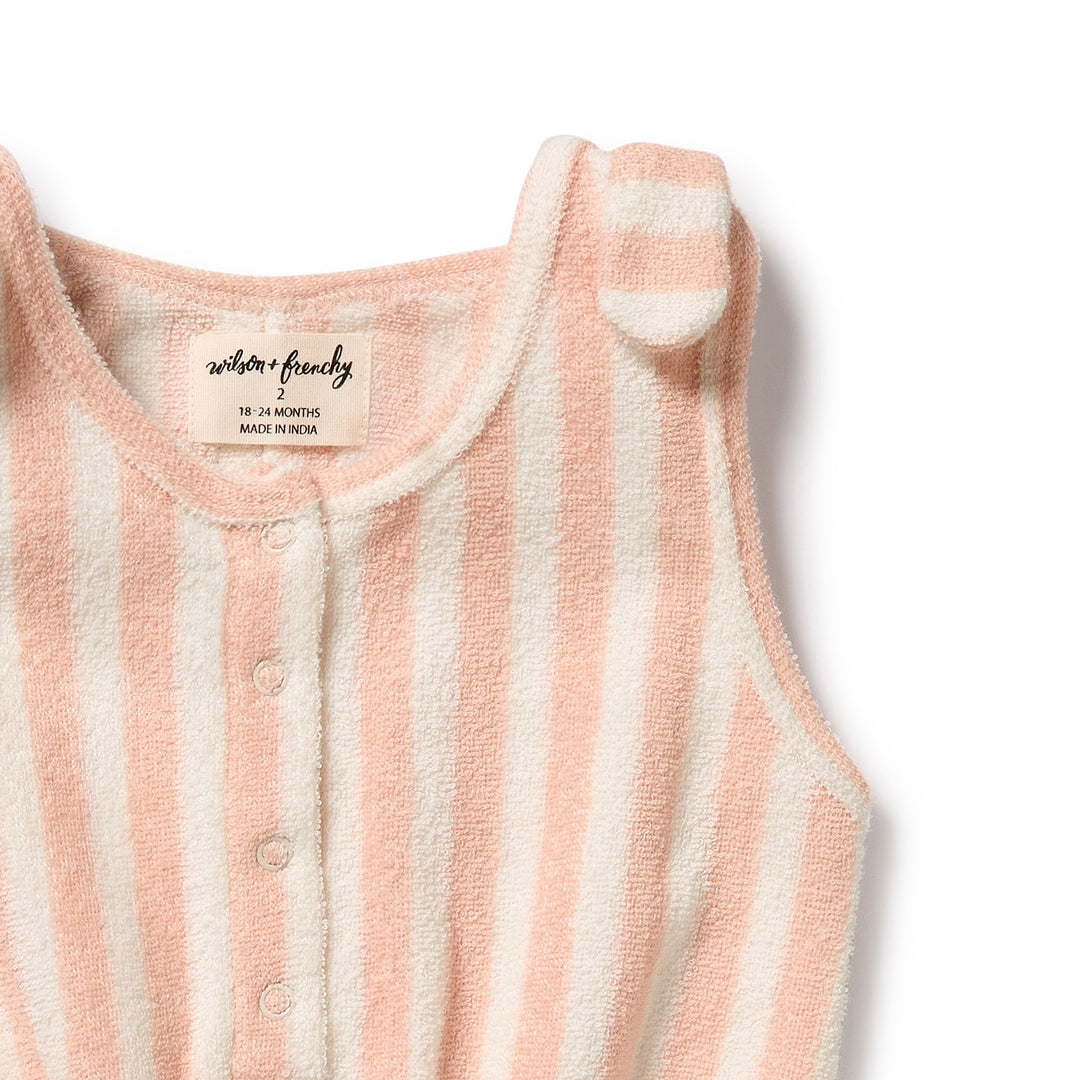 Wilson & Frenchy Organic Terry Playsuit - Strawberry Wave