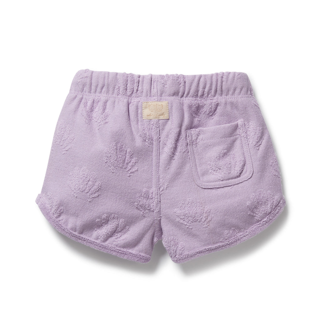 Organic Terry Tie Short - Lavender Shells