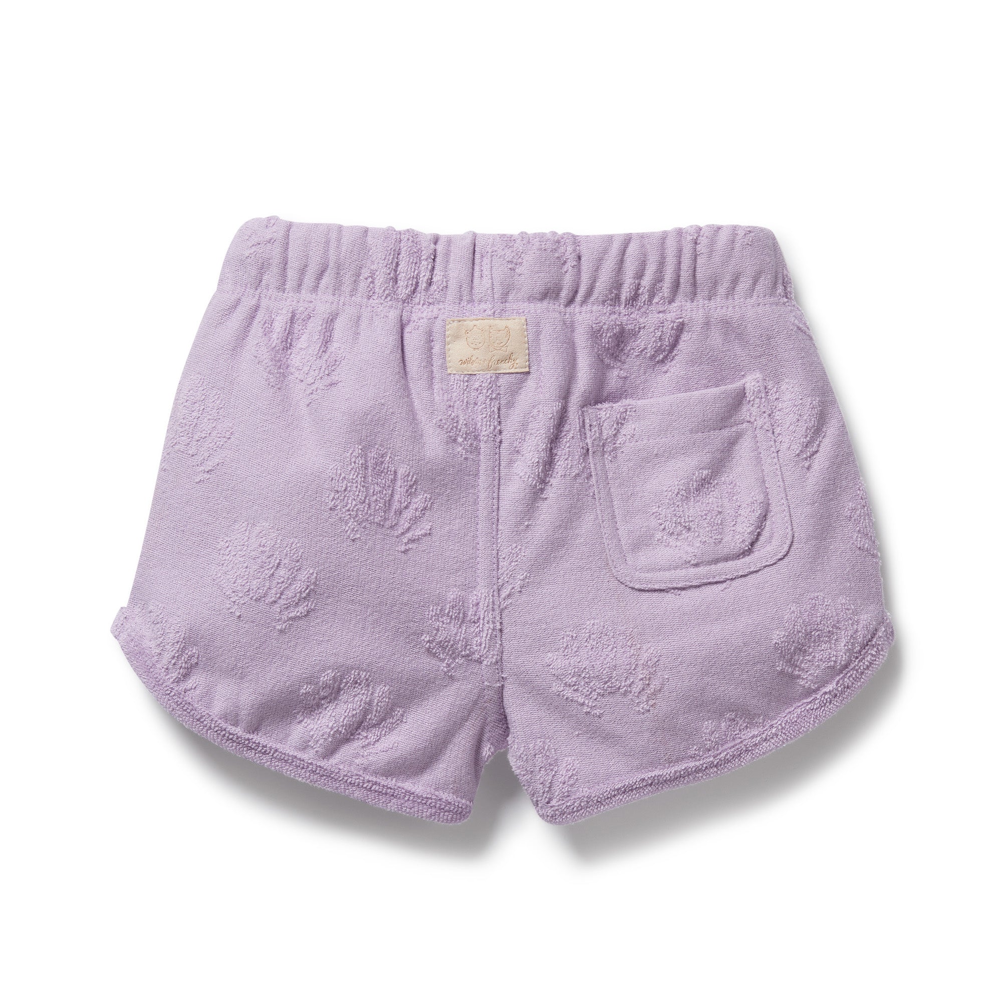 Organic Terry Tie Short - Lavender Shells