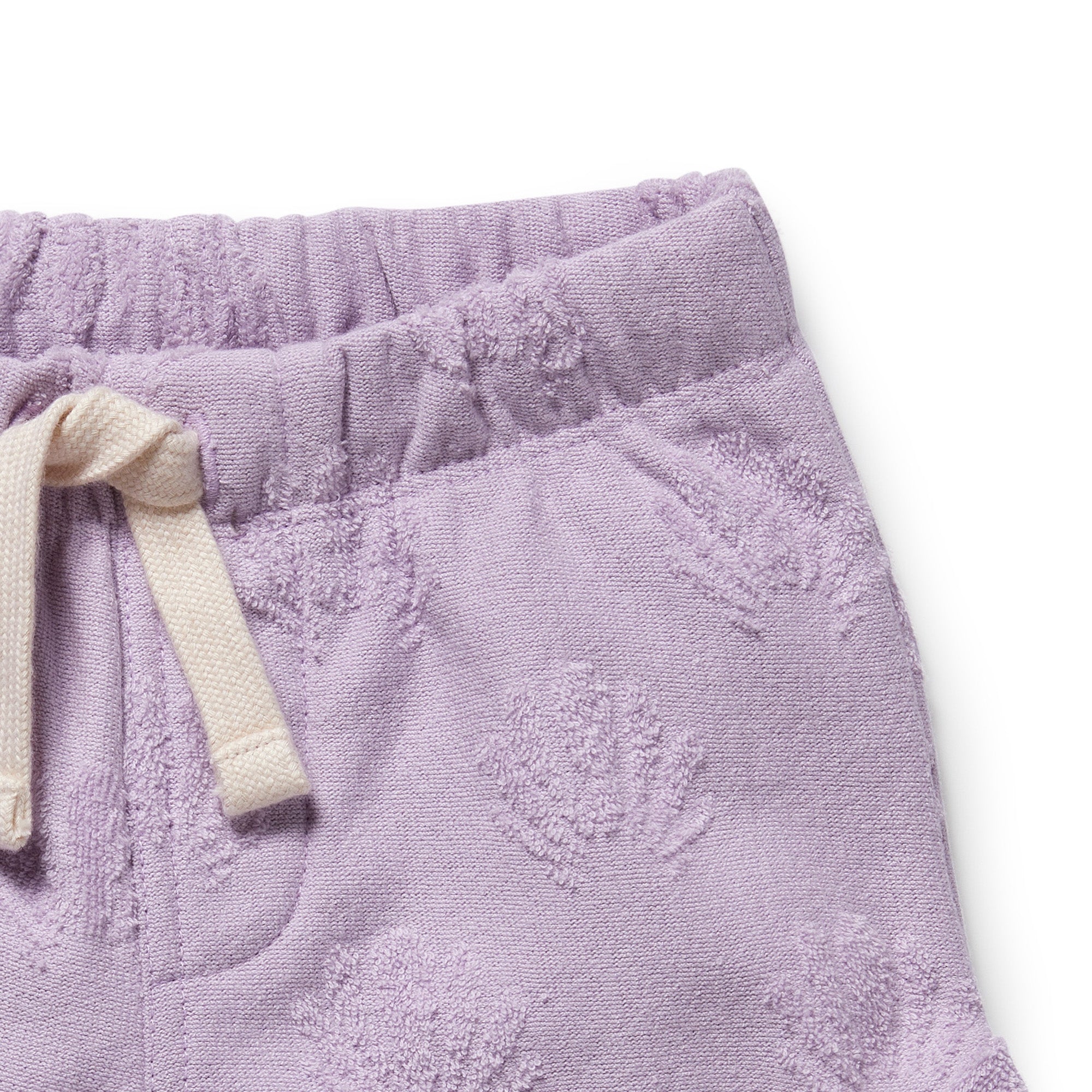 Organic Terry Tie Short - Lavender Shells
