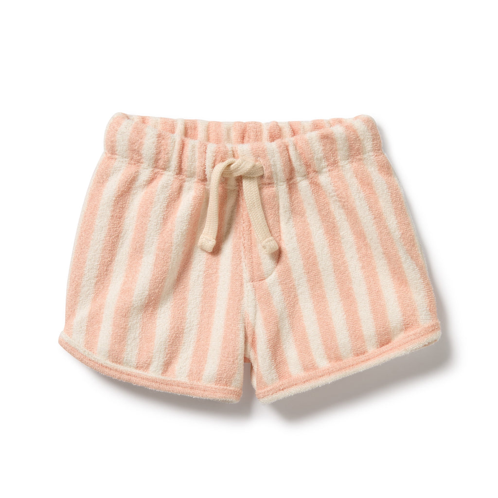 Organic Terry Tie Short - Strawberry Wave