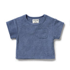 Organic Terry Tee - Deep Blue