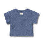 Organic Terry Tee - Deep Blue