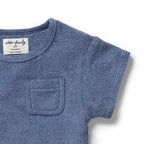 Organic Terry Tee - Deep Blue