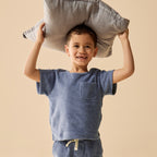 Organic Terry Tee - Deep Blue