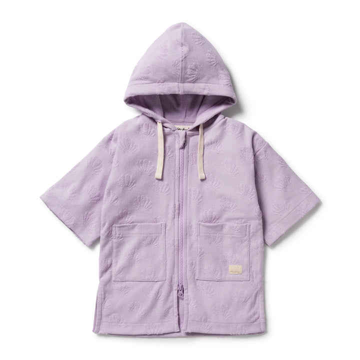 Wilson & Frenchy Organic Terry Hooded Towel - Lavender Shells