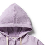 Organic Terry Hooded Towel - Lavender Shells