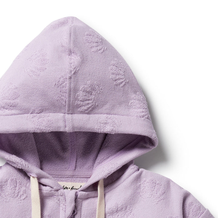 Wilson & Frenchy Organic Terry Hooded Towel - Lavender Shells