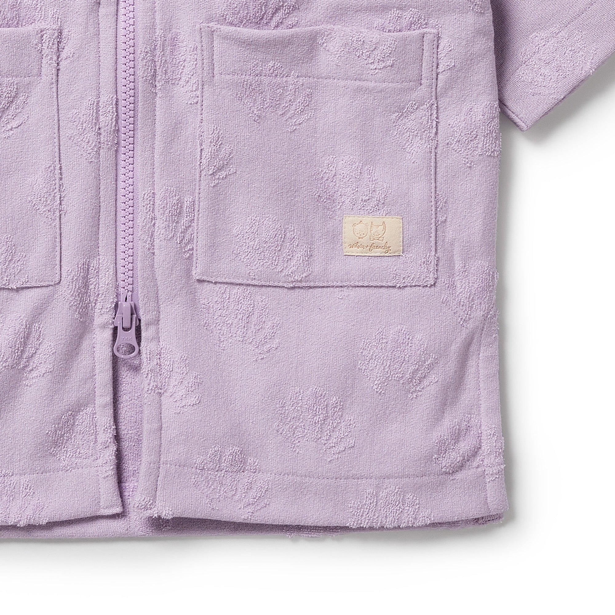 Wilson & Frenchy Organic Terry Hooded Towel - Lavender Shells