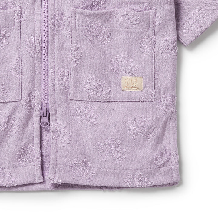 Wilson & Frenchy Organic Terry Hooded Towel - Lavender Shells
