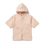 Organic Terry Hooded Towel - Strawberry Wave