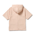 Organic Terry Hooded Towel - Strawberry Wave