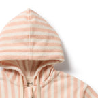 Organic Terry Hooded Towel - Strawberry Wave