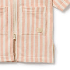 Organic Terry Hooded Towel - Strawberry Wave