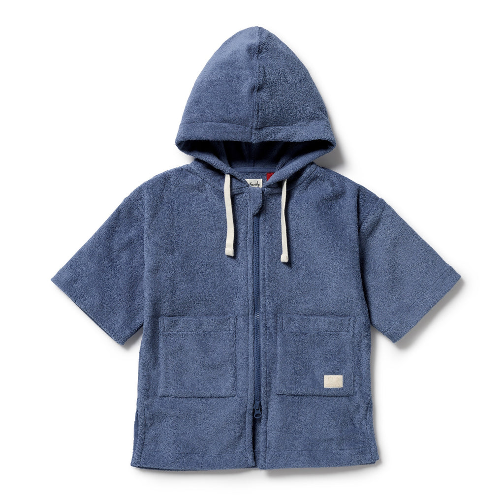 Wilson & Frenchy Organic Terry Hooded Towel - Deep Blue
