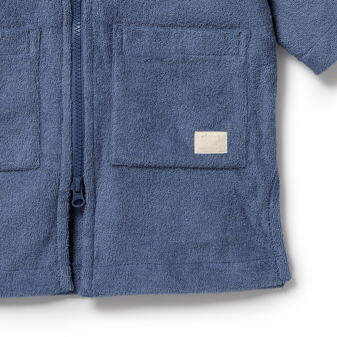 Wilson & Frenchy Organic Terry Hooded Towel - Deep Blue