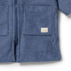 Organic Terry Hooded Towel - Deep Blue
