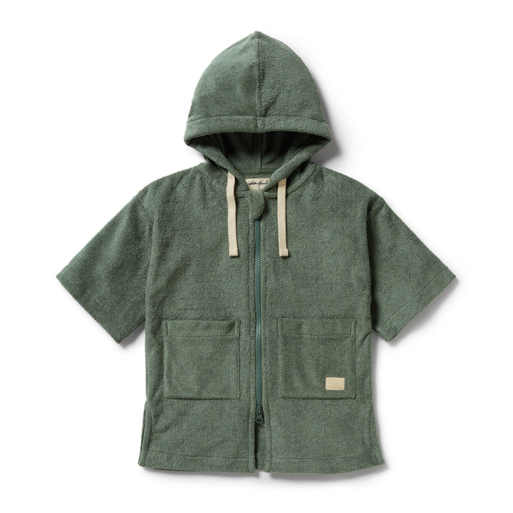 Wilson & Frenchy Organic Terry Hooded Towel - Moss