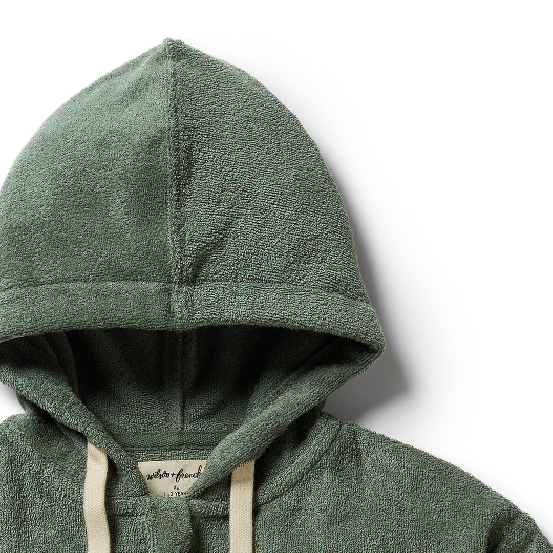 Wilson & Frenchy Organic Terry Hooded Towel - Moss