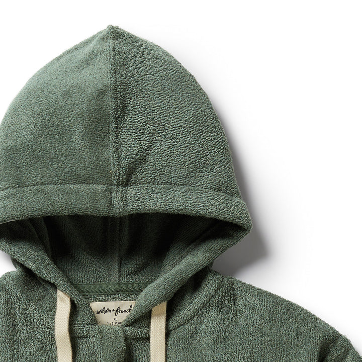 Wilson & Frenchy Organic Terry Hooded Towel - Moss