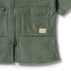 Organic Terry Hooded Towel - Moss