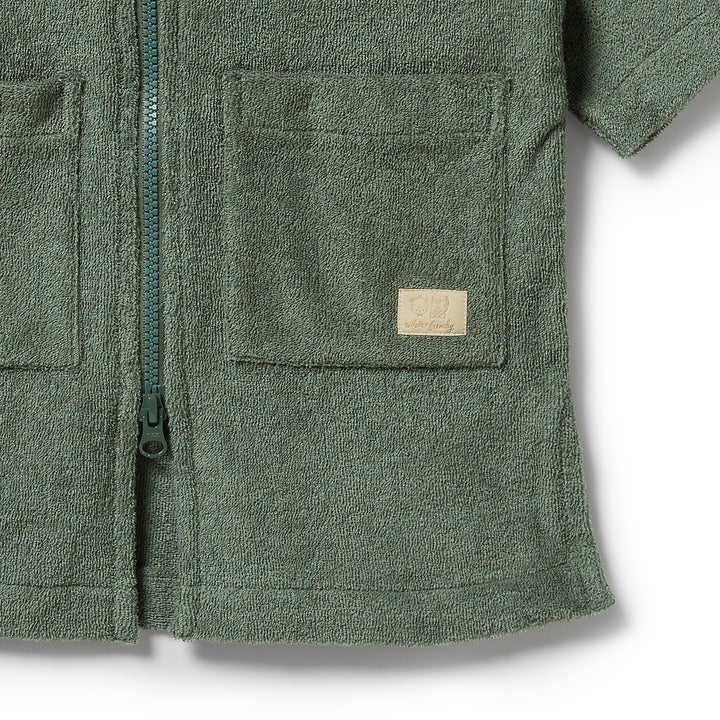 Wilson & Frenchy Organic Terry Hooded Towel - Moss