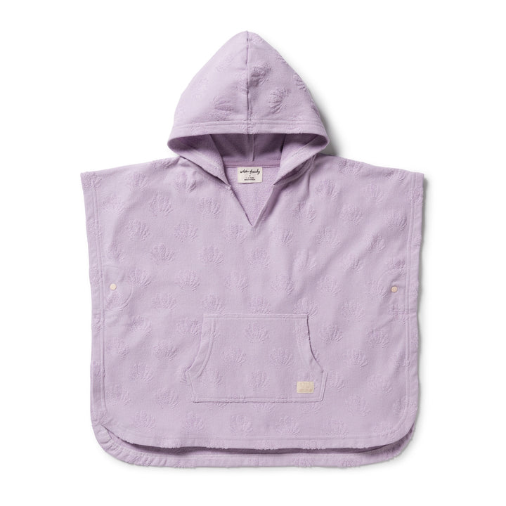 Wilson & Frenchy Organic Terry Hooded Poncho - Lavender Shells