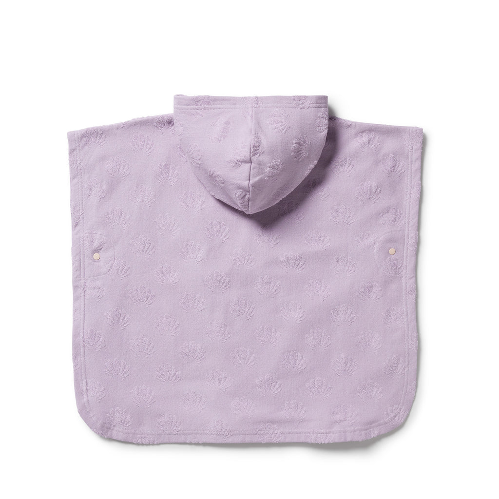 Wilson & Frenchy Organic Terry Hooded Poncho - Lavender Shells