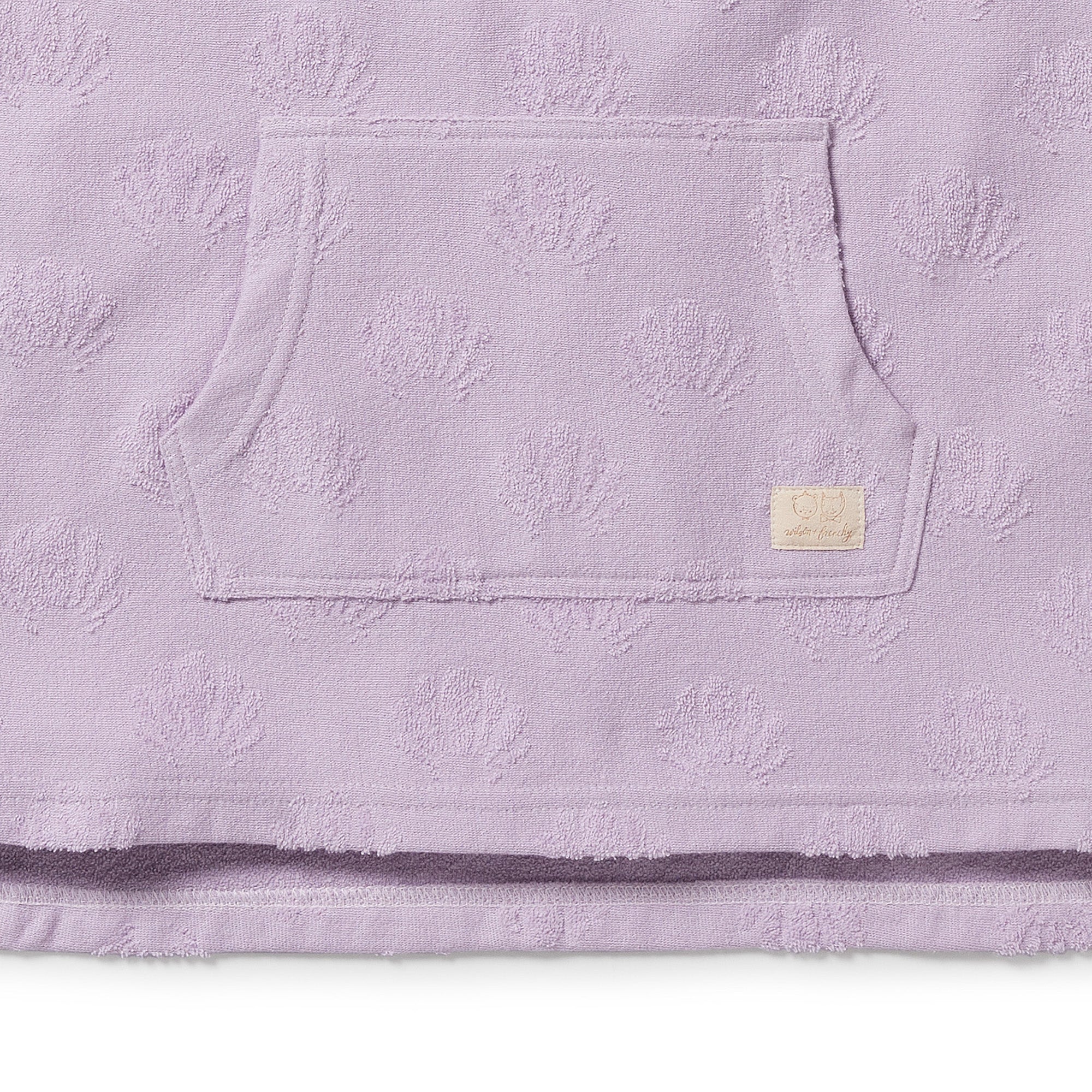 Wilson & Frenchy Organic Terry Hooded Poncho - Lavender Shells