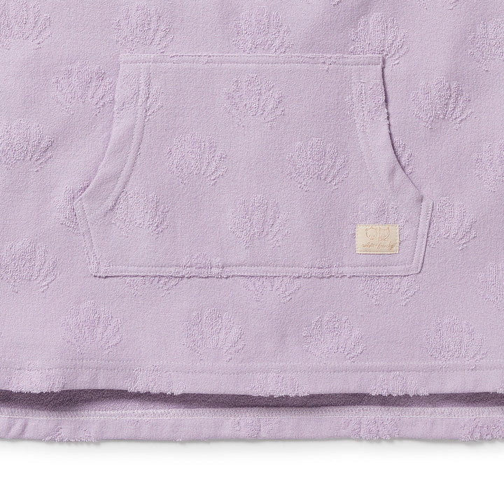 Wilson & Frenchy Organic Terry Hooded Poncho - Lavender Shells